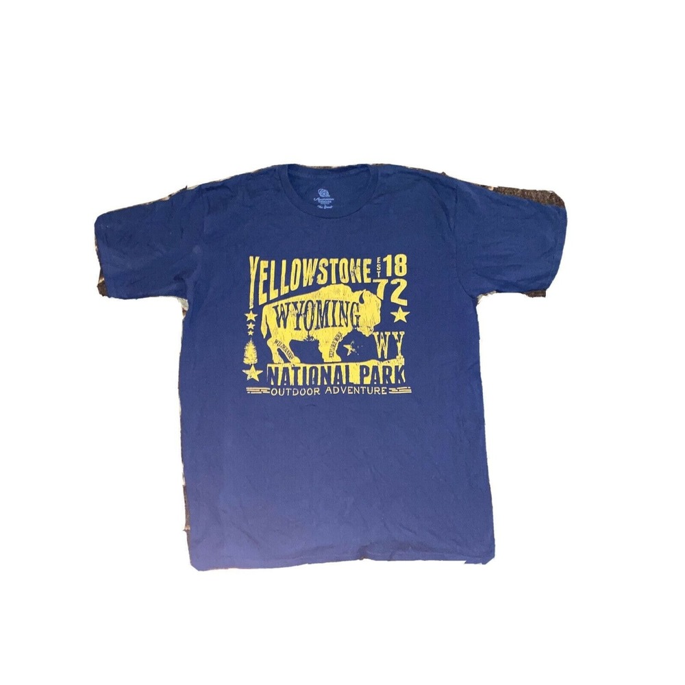 Yellowstone National Park Wyoming Buffalo Graphic T Shirt Mens L